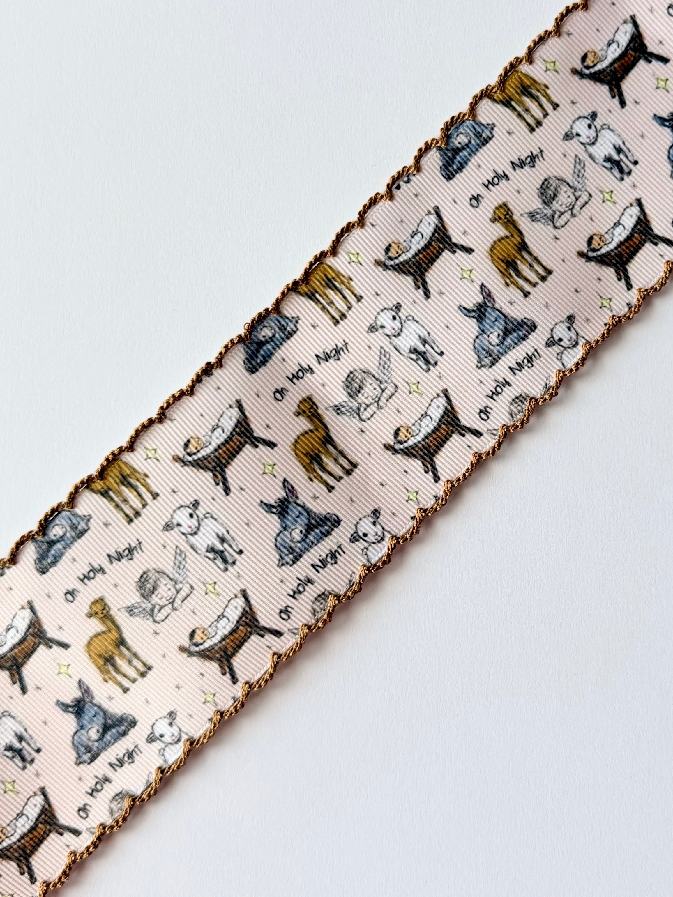 Nativity Print w/ Golden Brown Moonstitch