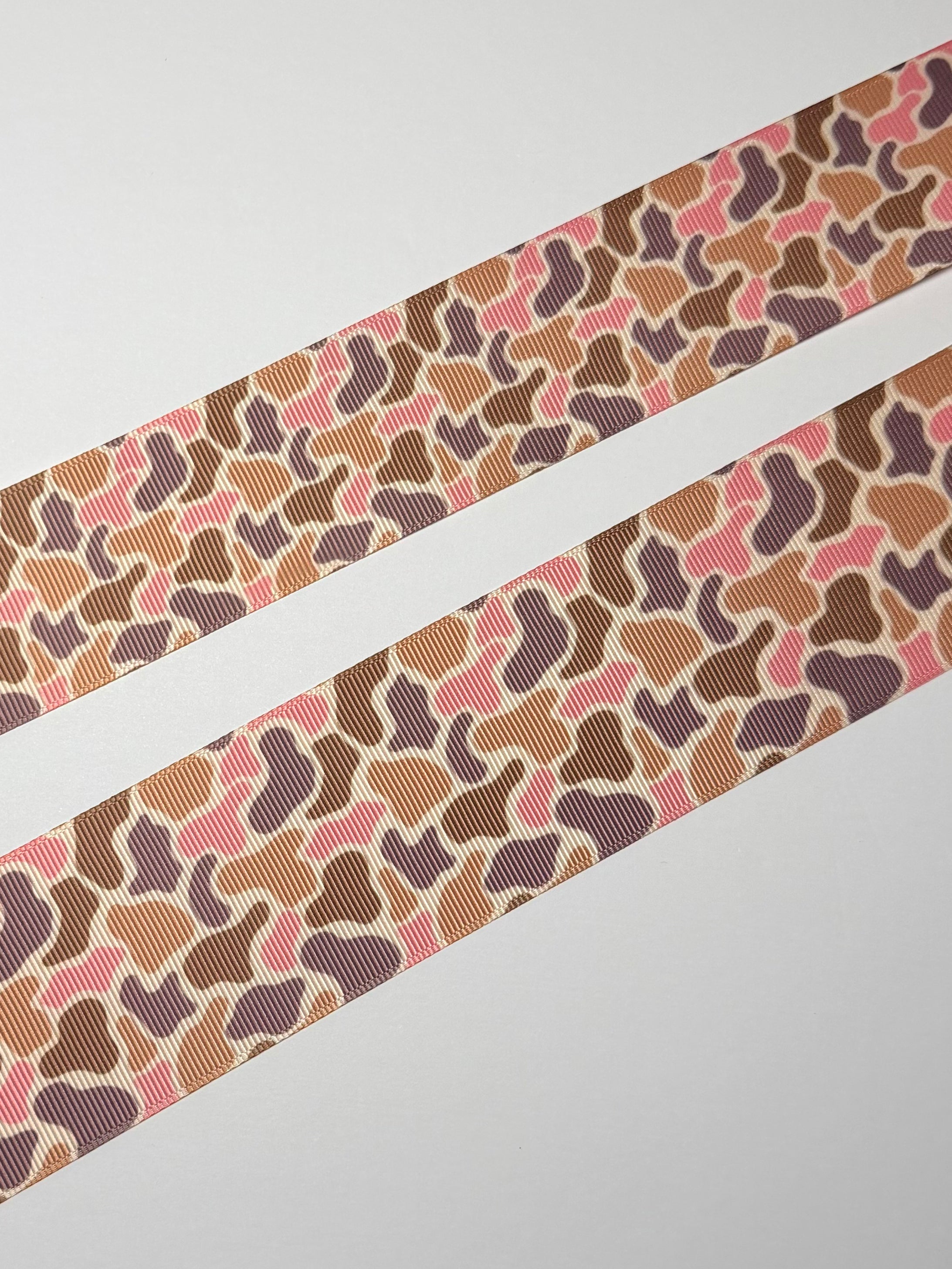 Pink Duck Camo Printed Grosgrain