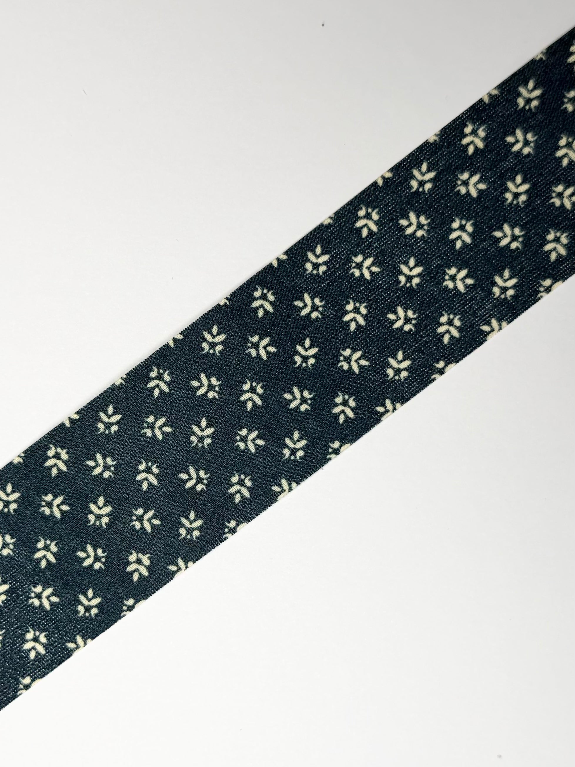 1.25 Vintage Dark Navy Floral