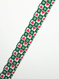 7/8in Vintage Green & White Checks w/ Hearts