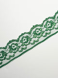 1in Vintage Green Metallic Lace