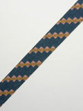 1/2in Vintage Navy w/ Pink Diagonal Checks