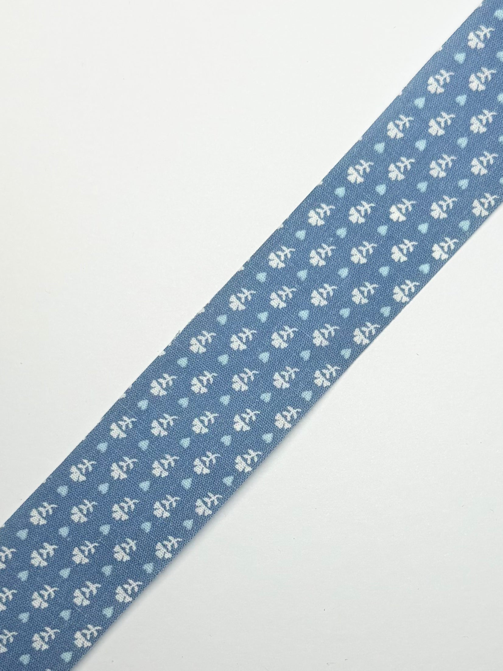 1.25 Vintage Blue Floral & Hearts
