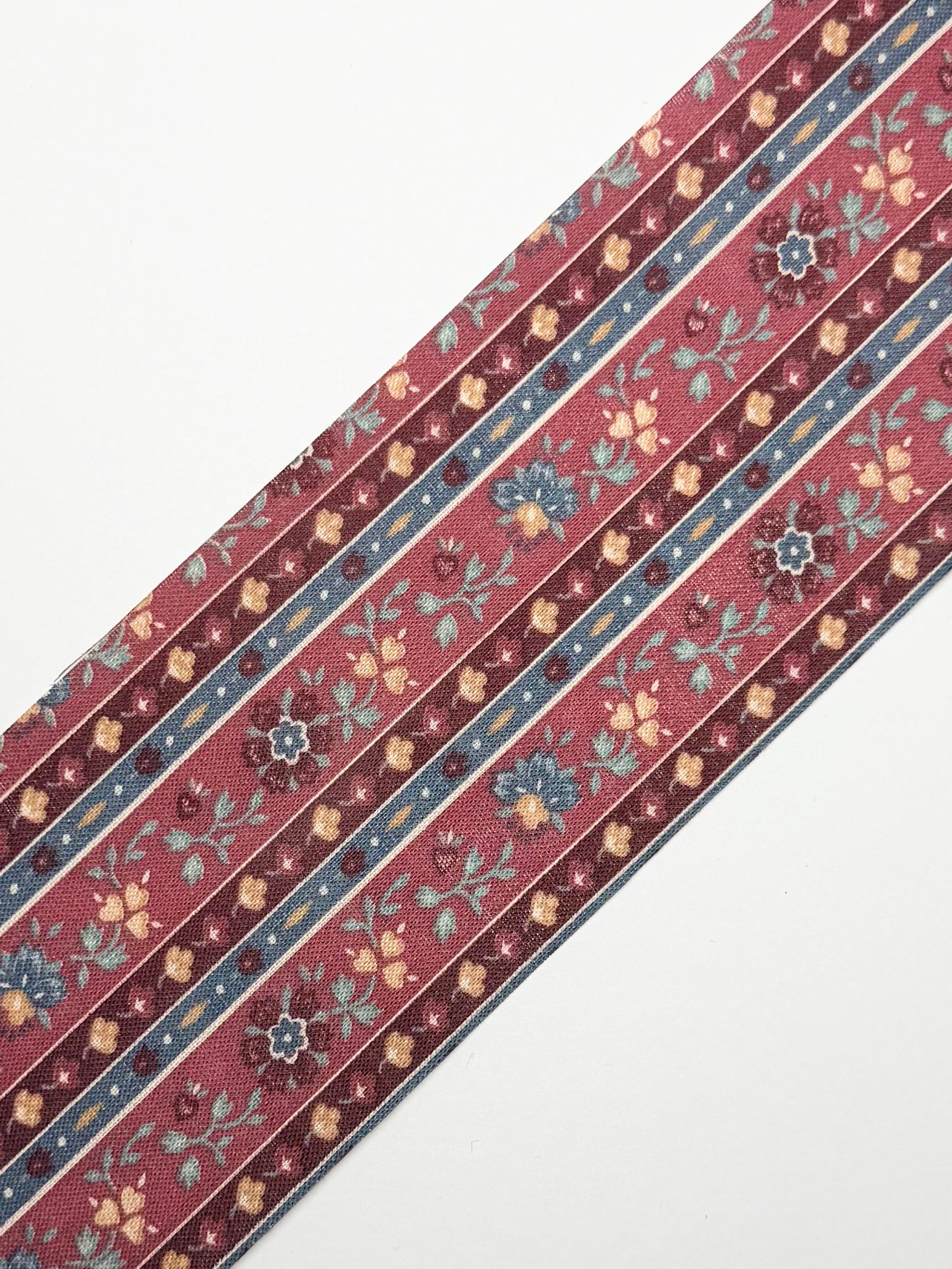 2.75in Vintage Burgundy Floral Stripe
